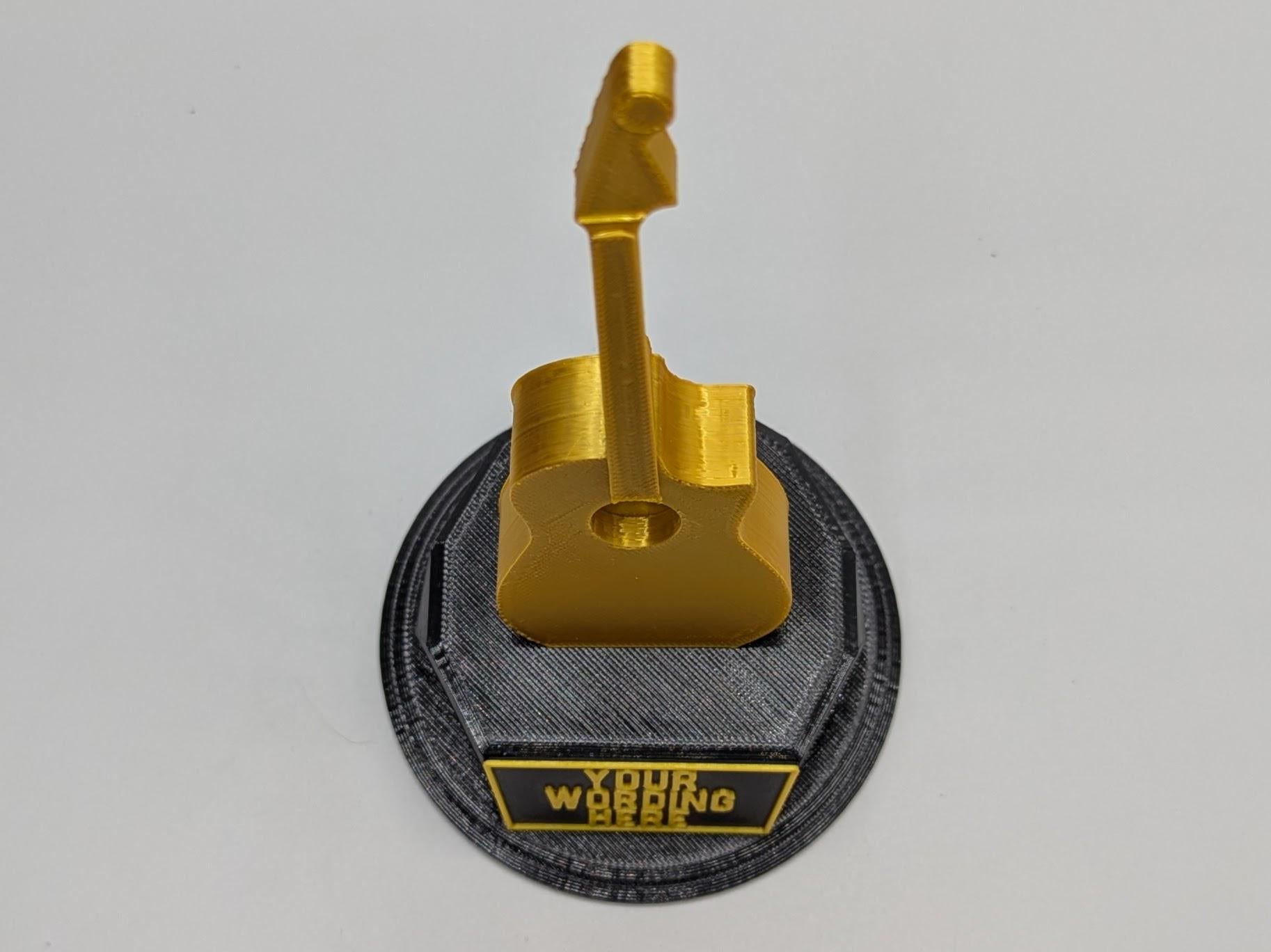 Personalised Acoustic Guitar Trophy, Guitar Trophy, Guitarist Award, Music Teacher Award,  Custom Trophy Gift, Guitar Player Gift, Guitarist