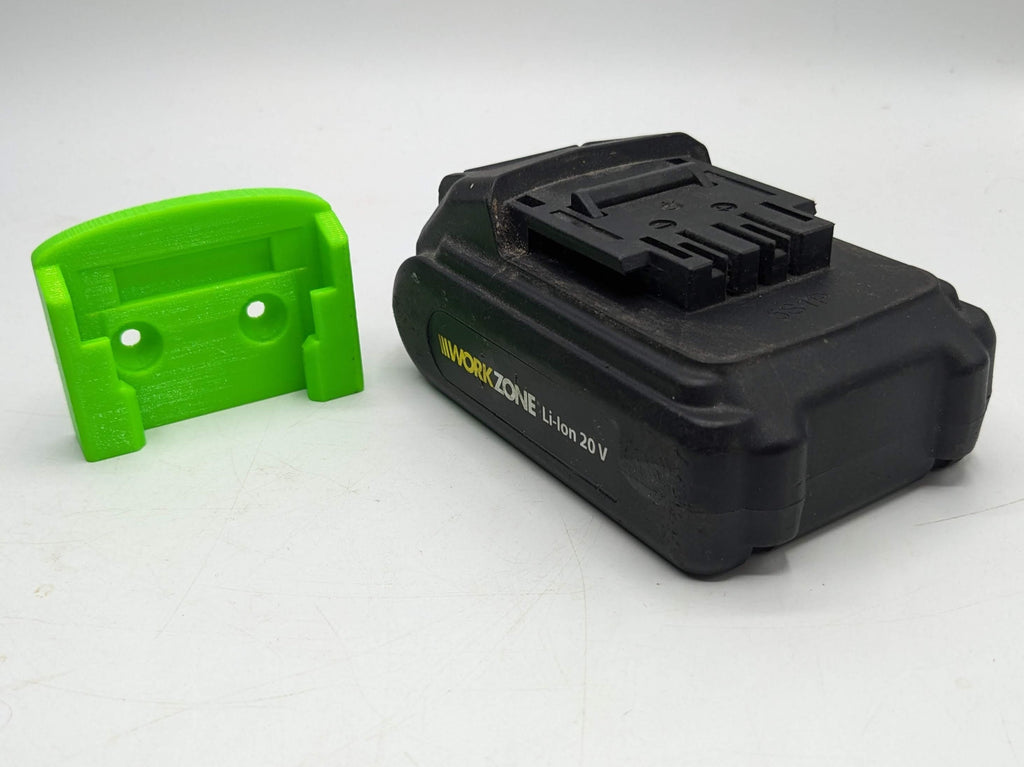 Workzone 20v Battery Wall / Undershelf Mount Holder for the Shed, Van or Workshop.  Price is for one battery holder.