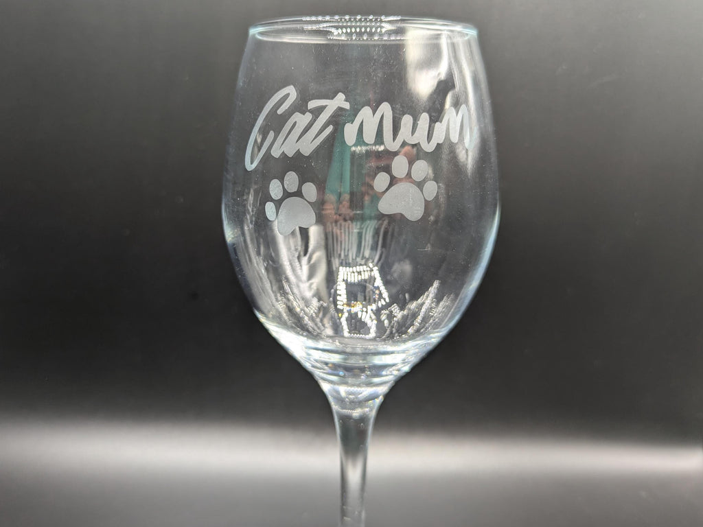 Etched Cat Mum Glass, Cat Mum Gin/Wine/Latte/Prosecco Glass, Mother's Day Gift, Mum  Cat Gift, Cat Mam Glass, Christmas Gift, Cat Mom Glass