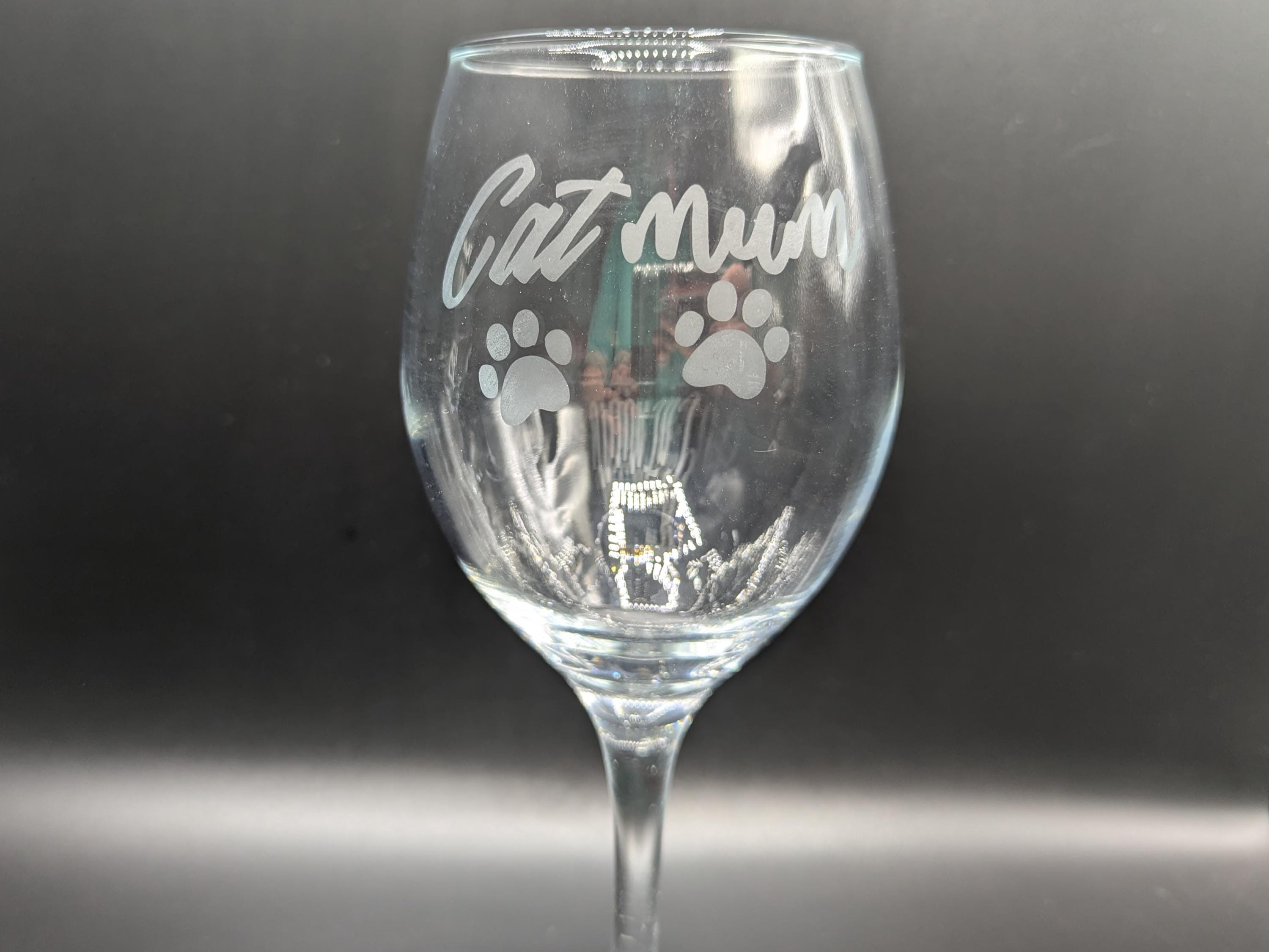 Etched Cat Mum Glass, Cat Mum Gin/Wine/Latte/Prosecco Glass, Mother's Day Gift, Mum  Cat Gift, Cat Mam Glass, Christmas Gift, Cat Mom Glass