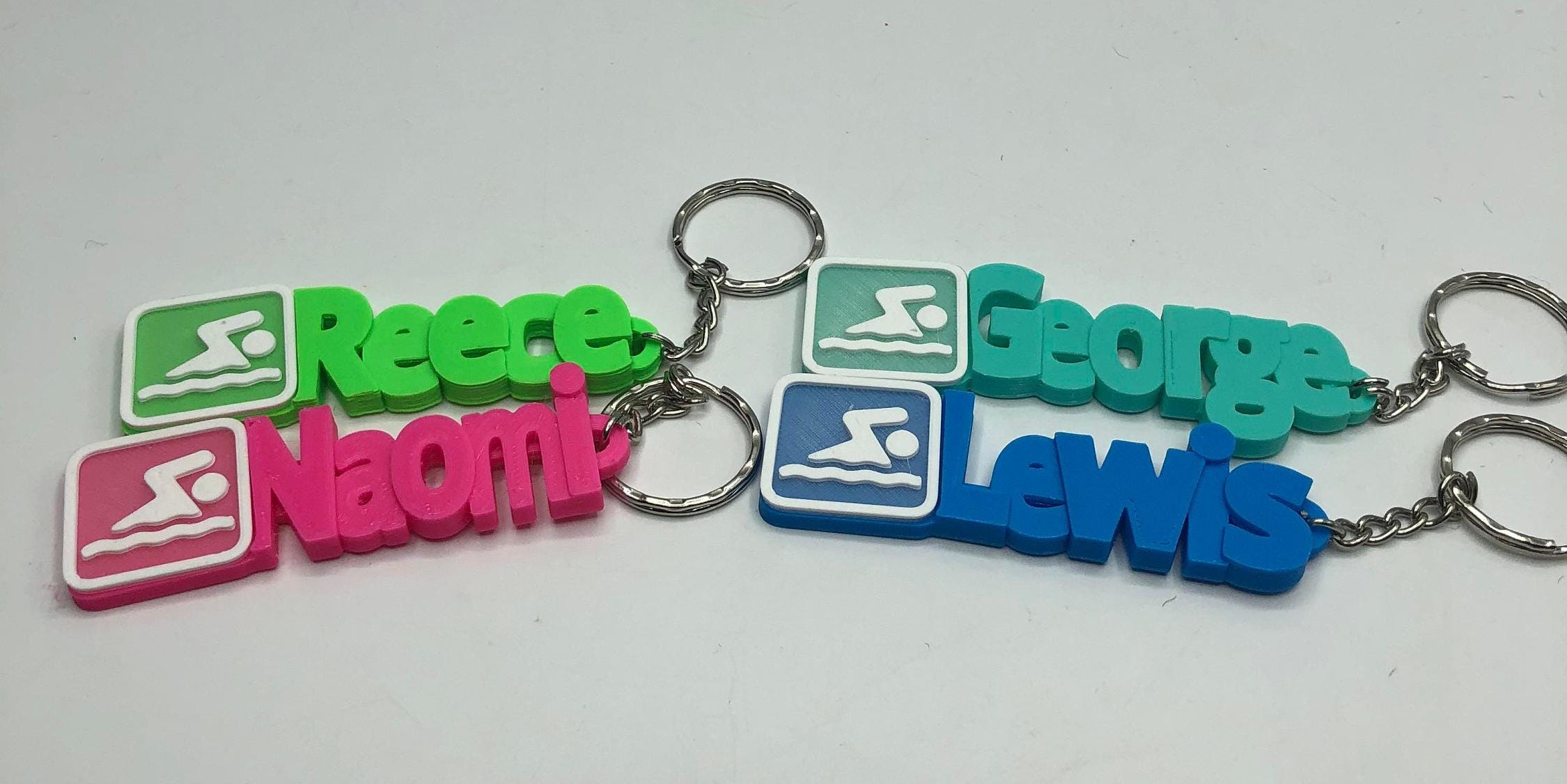 Personalised Swimming Keyring, Swimming Bag Tag, Gift for a Swimmer, Swim Team Gift, Swimming Party Gift, Swimming Class Gift, Swim Teacher