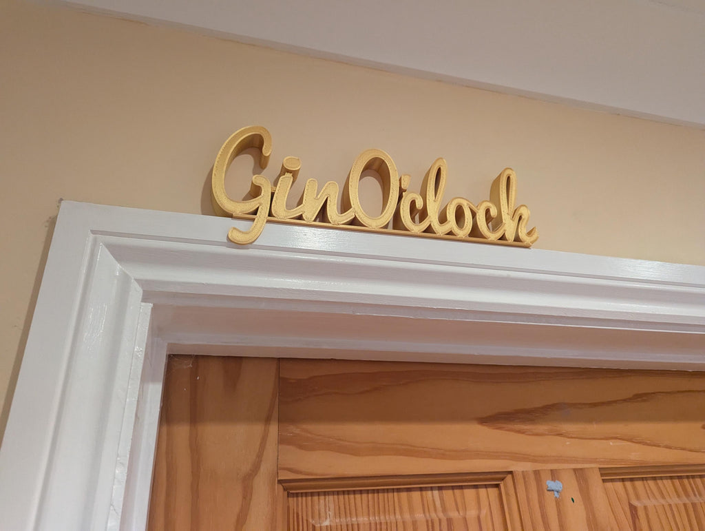 Gin O'Clock Door Sign, Gin Door Sign, Door Topper, Custom Door Sign, Gin Lover Sign, Above Door Sign, Quirky Door Sign, Fun Gin Bar Sign