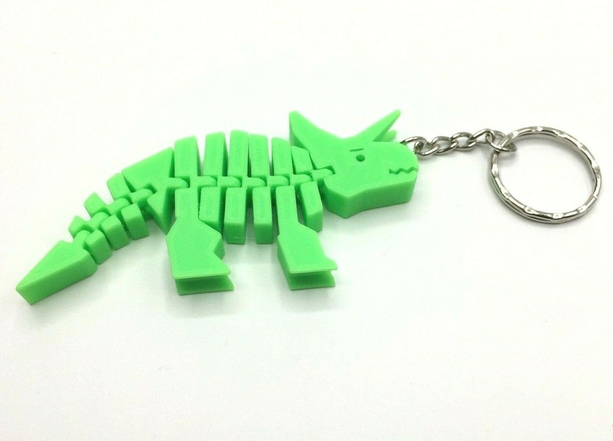 Triceratops Keyring, Triceratops Flexible Keyring, Articulated Triceratops, Dinosaur Keyring, Dinosaur Lover, Dinosaur Bagtag, Under 5 Pound
