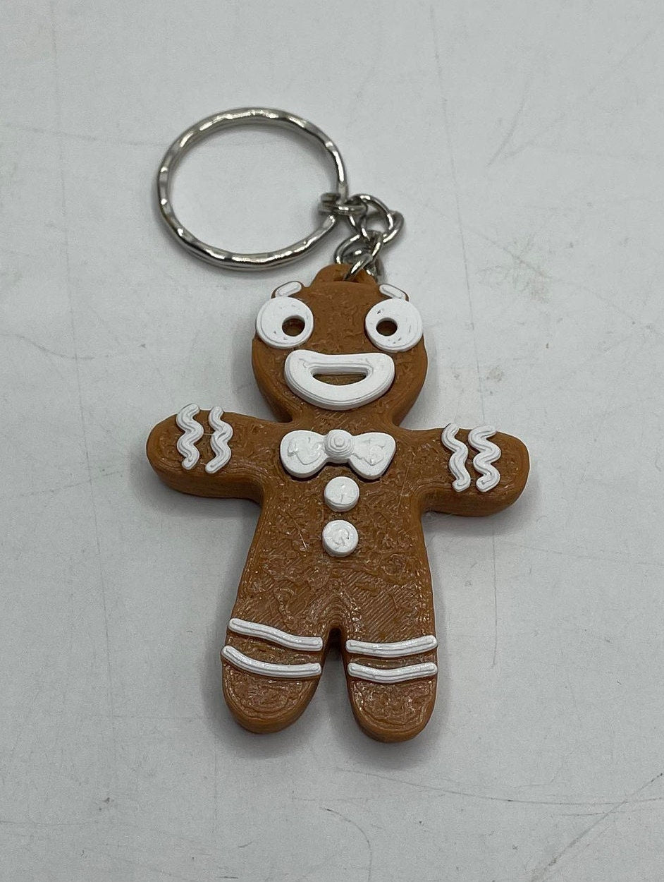 Gingerbread Man Keychain / Cute Gingerbread Man Keyring / Gingerbread Bag Tag Charm / Gingerbread Keyring Stocking Filler / Christmas Gift