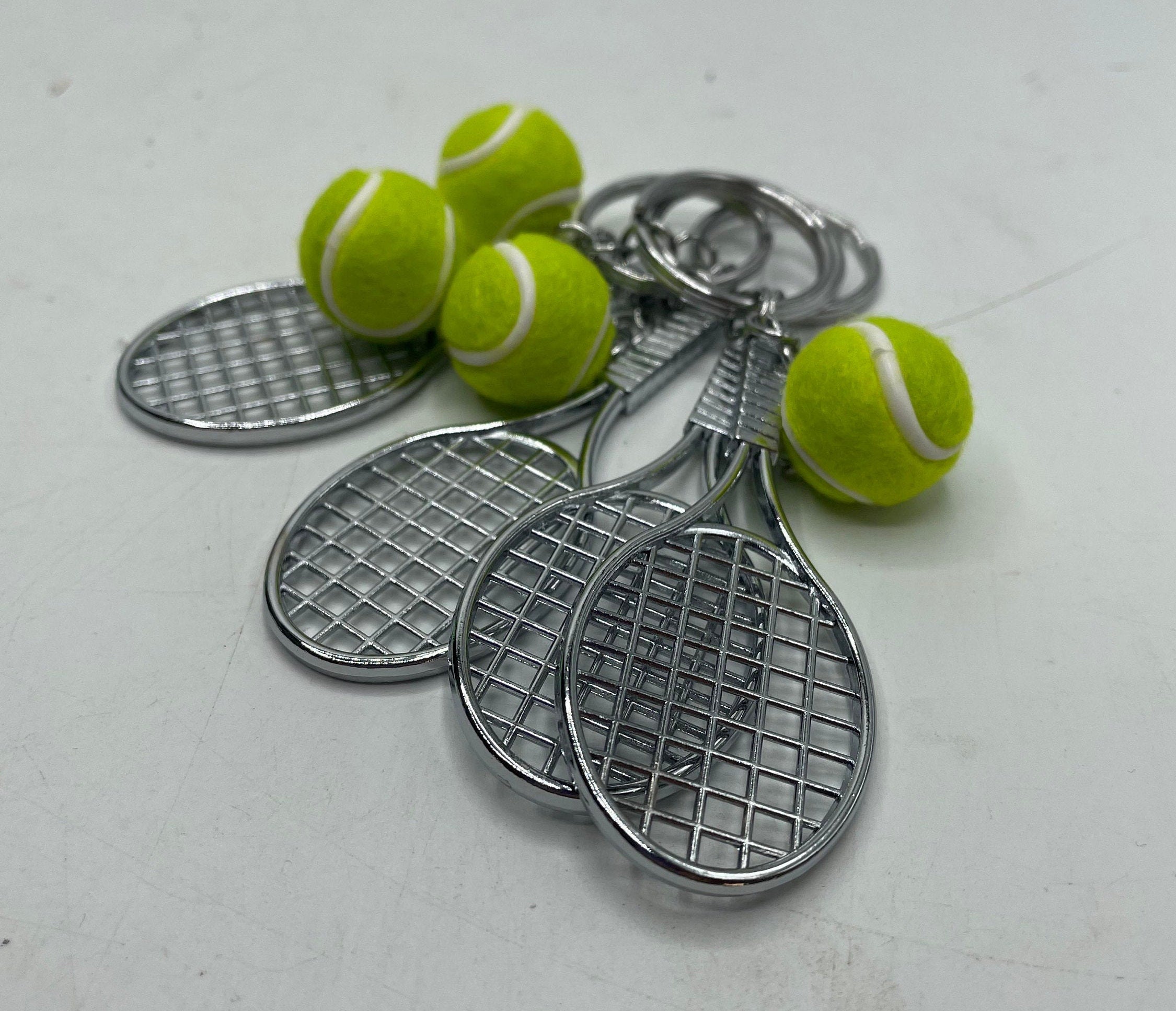 Tennis Racket and Ball Keyring / Tennis Player Gift / Tennis Player Gift / Sports Gift /  Secret Santa Gift / Tennis Keyring Gift / Tennis