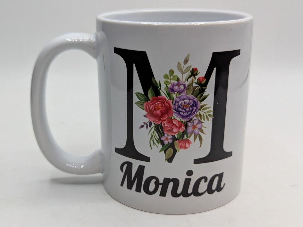 Personalised Name & Initial Mug / Floral Personalised Gift / Birthday Gift / Best Friend Gift / Custom Mug / Initial Mug / Birthday /Wedding
