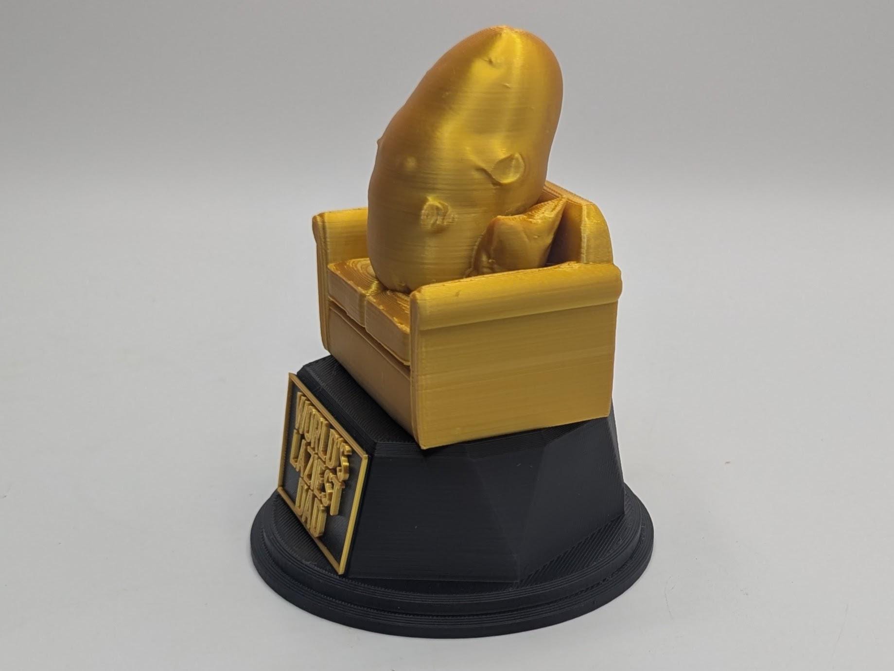 Worlds Laziest Dad Trophy, Dad Couch Potato Award, Personalised Couch Potato Trophy, Potato Trophy, Custom Trophy Gift, Dad Couch Potato