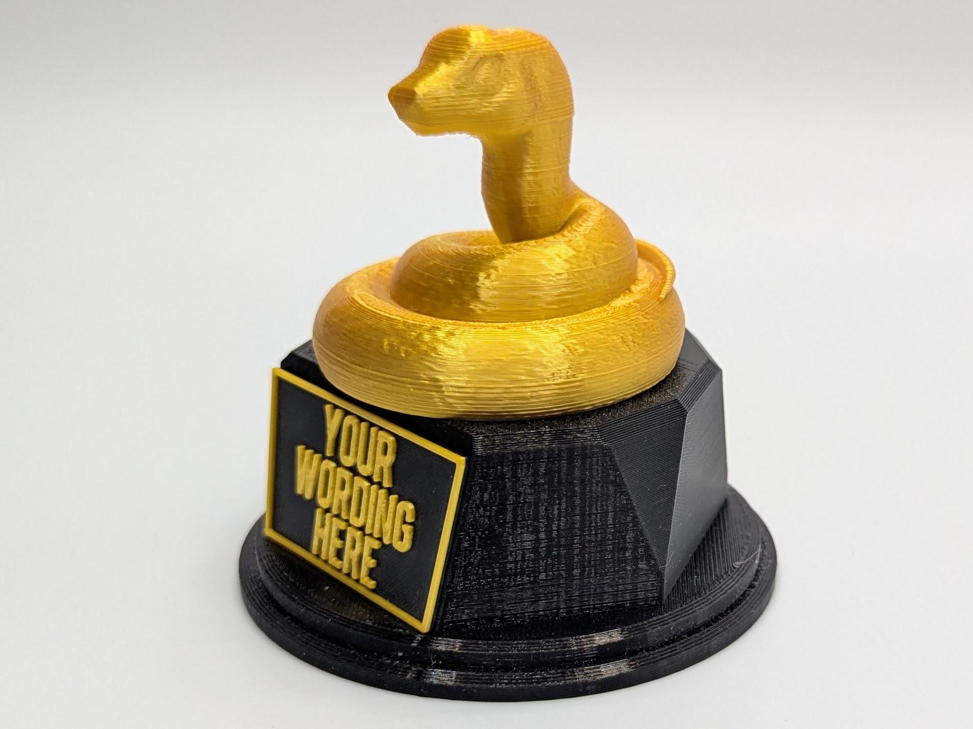 Personalised Snake Trophy, Snake Lover Trophy, Snakiest Award Trophy, Snake Trophy, Snake Owner Gift, Serpent Award Trophy, Dirty Snake Gift