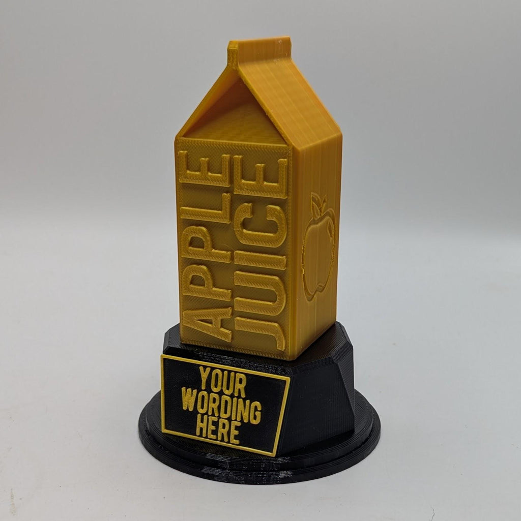 Personalised Apple Juice Trophy, Custom Trophy Gift, Apple Juice Lover Trophy, Apple Juice Award, Apple Juice Carton Gift, Apple Juice