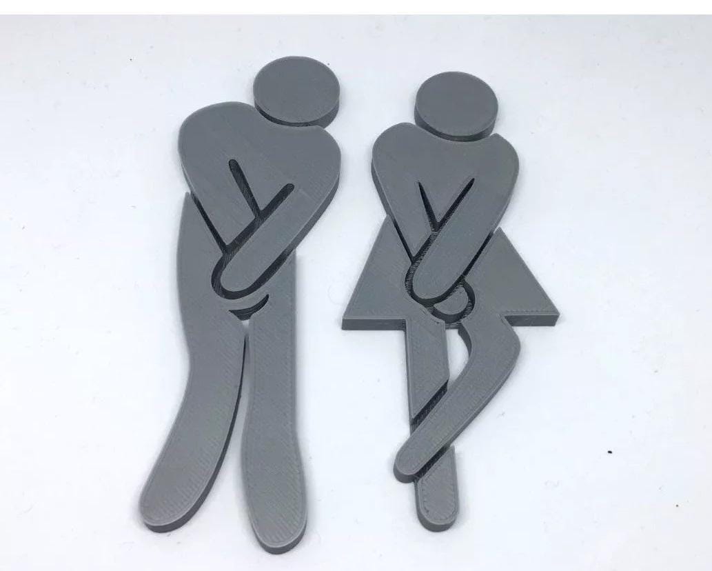 Mens and Ladies Novelty Toilet Door Sign / Novelty Toilet Sign / Modern Bathroom Sign / Toilet Men & Women Sign/ Restroom Sign / Toilet Sign