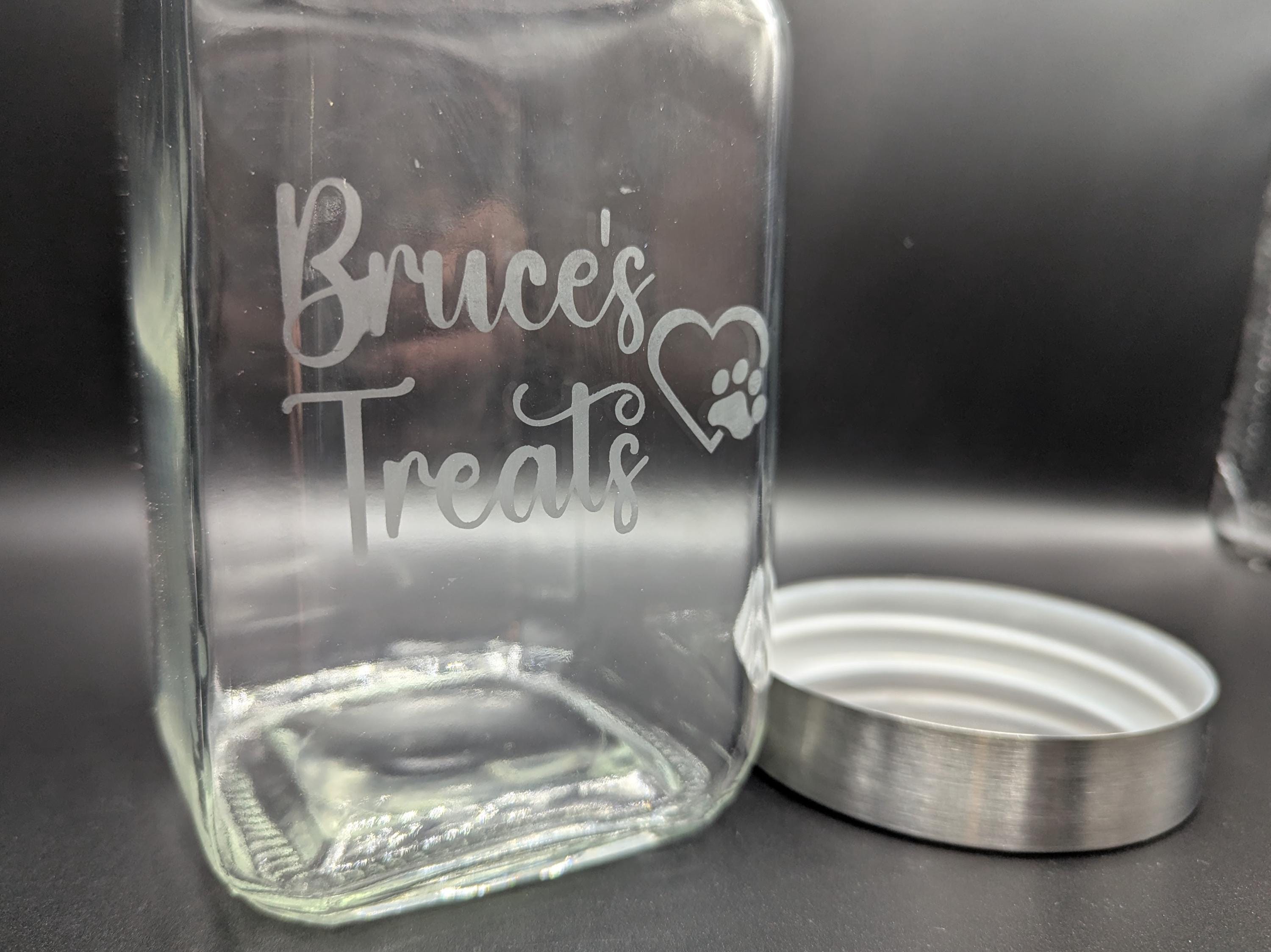 Personalised Dog Treat Jar, Etched Dog Treat Jar, New Puppy Treat Jar, Puppy Pack Treat Jar, Gift for Dog Owner, Dog Treat Storage, Dog Gift