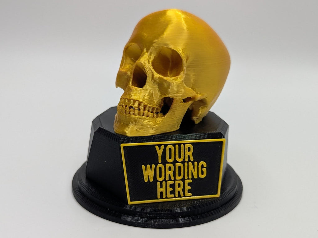 Personalised Skull Trophy, Human Skull Trophy, Gothic Lover Gift, Halloween Award, Custom Skull Lover Gift, Skull Shaped Trophy, Skull Award