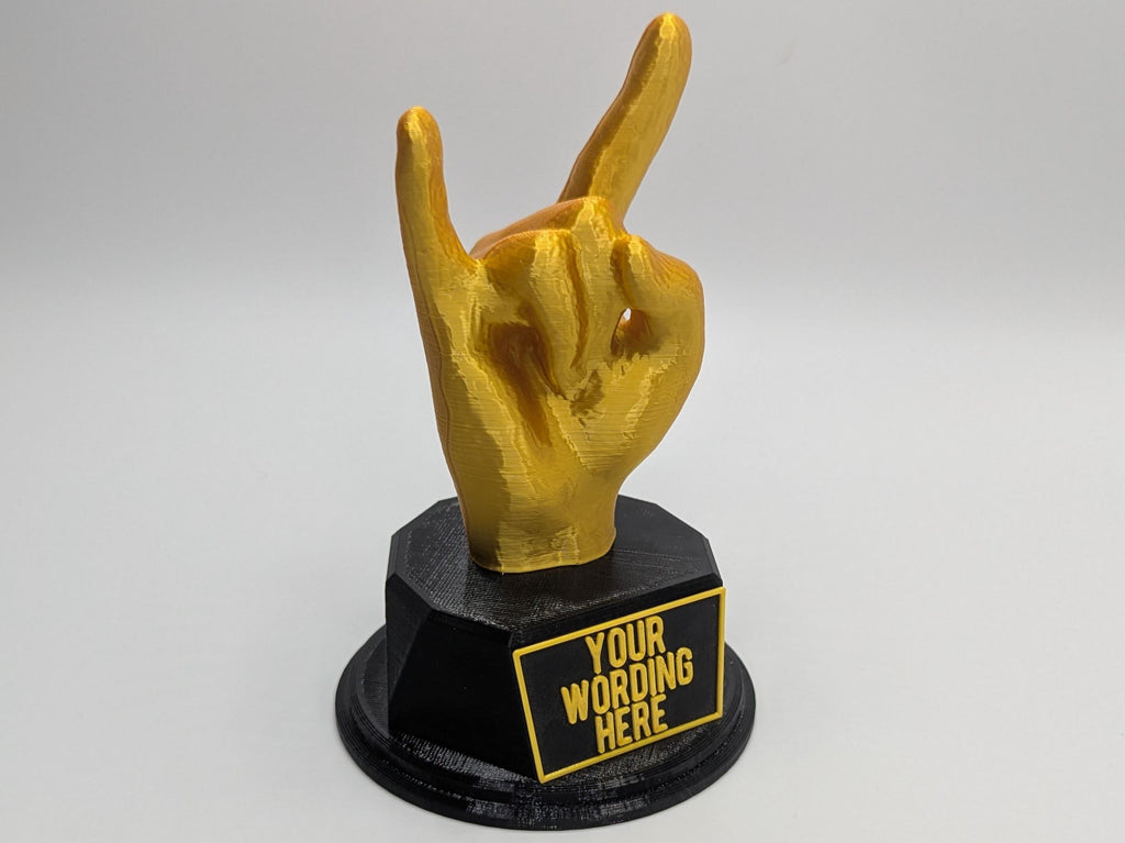 Personalised Rock Fingers Trophy, You Rock Trophy, Rock Hand Award, Custom Rock Lover Gift, Rock On Award, Rock Star Award, Rock Star Trophy