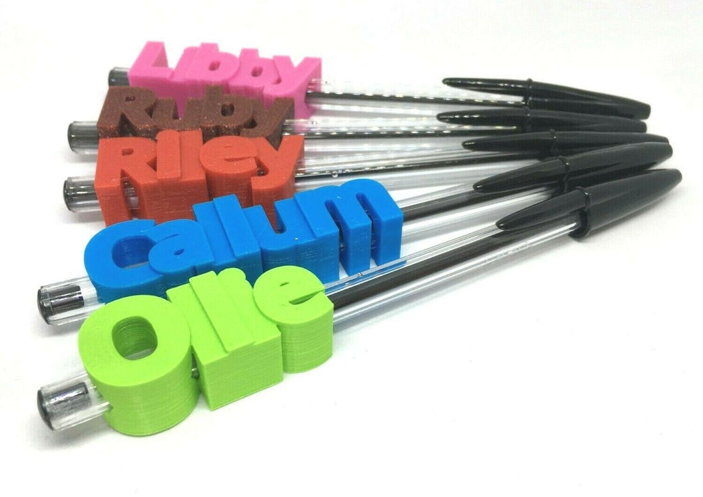 Personalised Pen Toppers for Office / School + FREE BIC BIRO Ballpoint / School Leavers Gift / Teacher Gift / School Gift / Secret Santa Pen