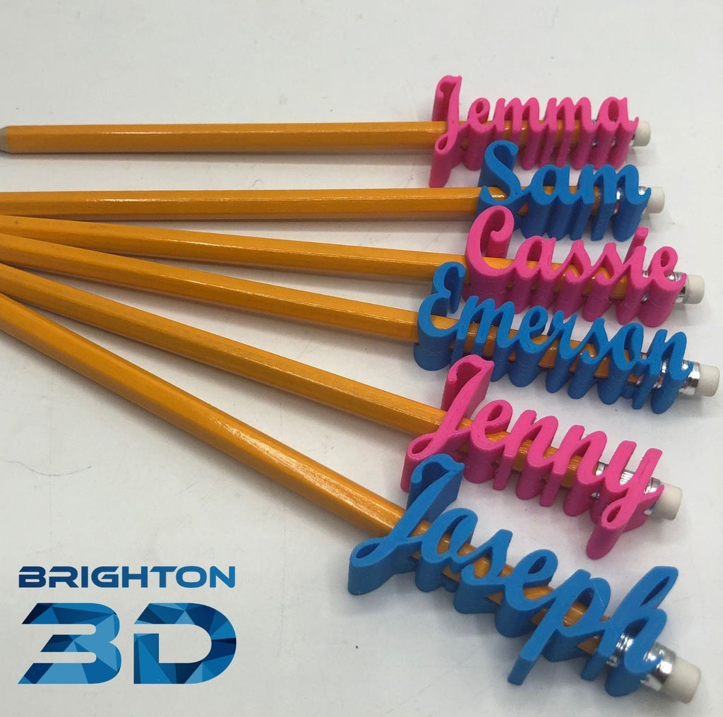 Personalised Script Pencil Topper / Party Bag Filler / Gift for Teachers / Gift for Office Staff / Under 5 Pound / Pencil Topper with Pencil