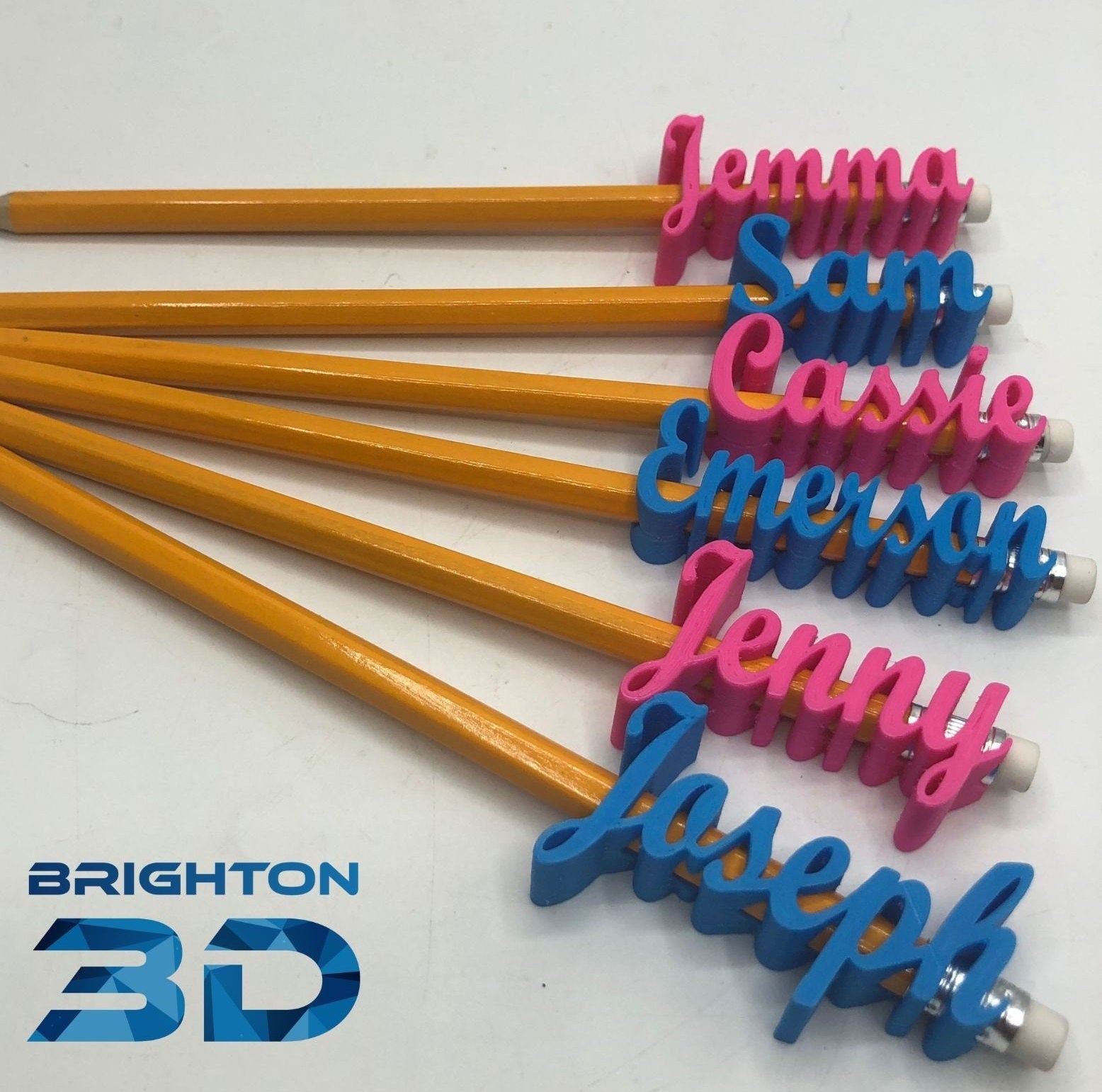 Personalised Script Pencil Topper / Party Bag Filler / Gift for Teachers / Gift for Office Staff / Under 5 Pound / Pencil Topper with Pencil