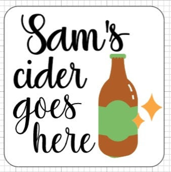 Personalised Drink Coaster, Your Name and Drink, Personalise Favourite Drink, Wedding Gift, Christmas Gift, Stocking Filler, Drink Mat Gift