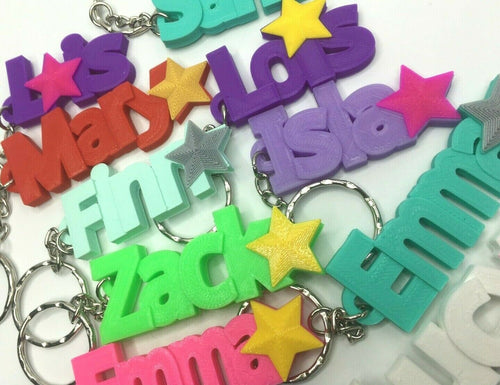 Boy Personalised Star Keyring, Personalised Bag Tag, School Bag Tag, Under 5 Pound, Custom Name Keyring, Personalised Keychain, Name Keyring