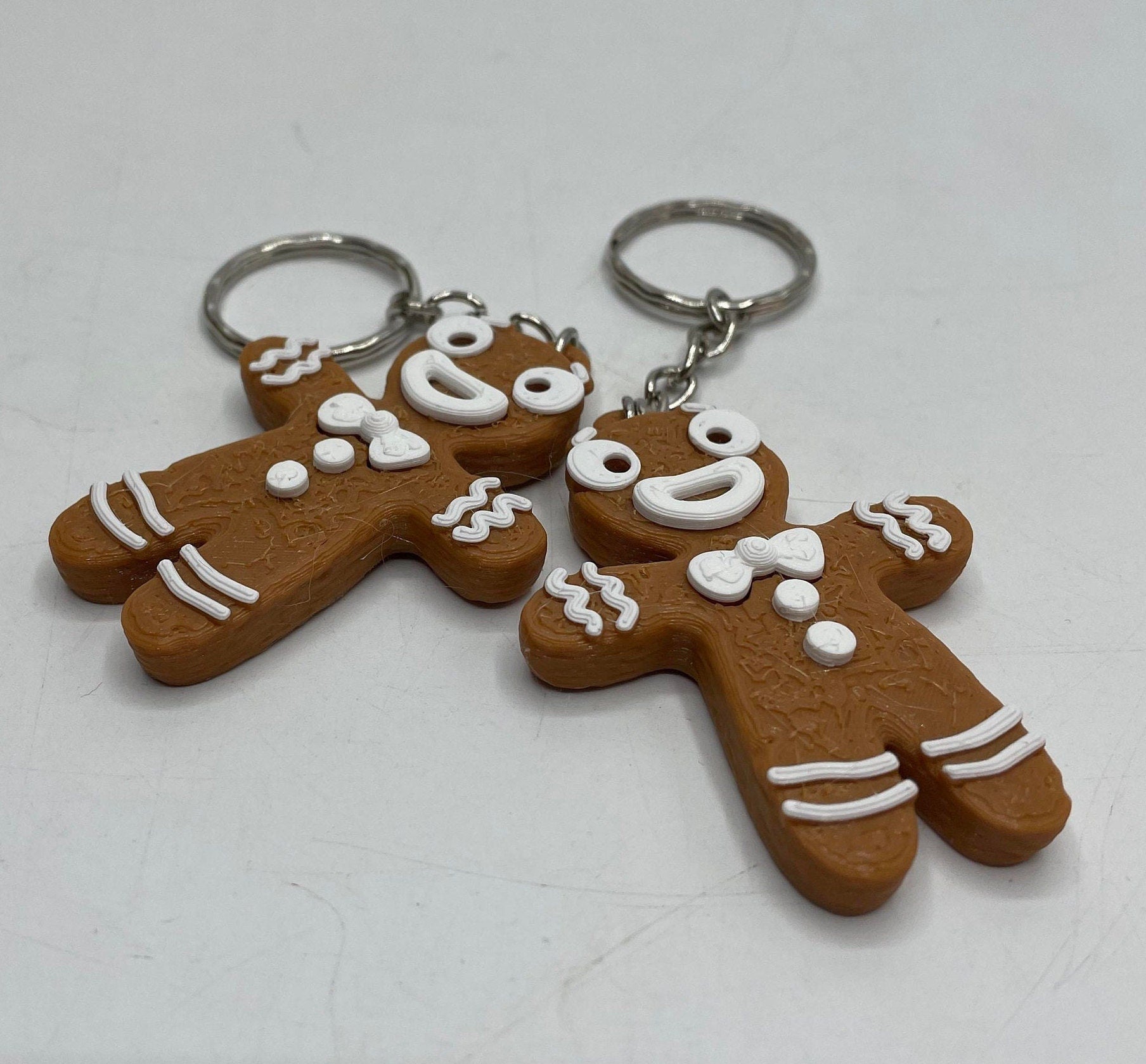 Gingerbread Man Keychain / Cute Gingerbread Man Keyring / Gingerbread Bag Tag Charm / Gingerbread Keyring Stocking Filler / Christmas Gift