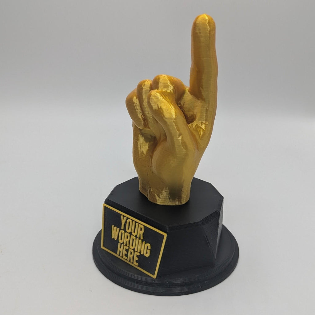 Personalised Pointy Finger Trophy, Finger Trophy, Index Finger Trophy, Joke Finger, Pointing Trophy, Office Award, Gift to friend Joke Award
