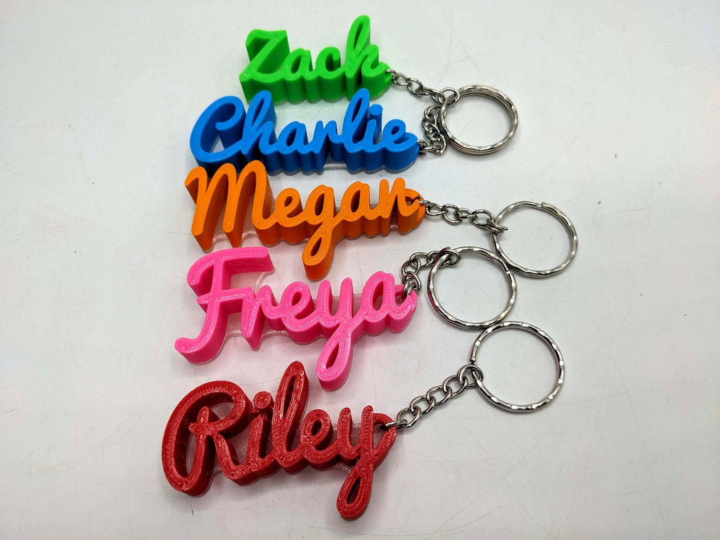 Personalised Keyring, Personalized Keychain, Pacifico Script Keyring, Border Keyring, Party Bag Filler, Under 5 Pound Gift, Book Bag Tag