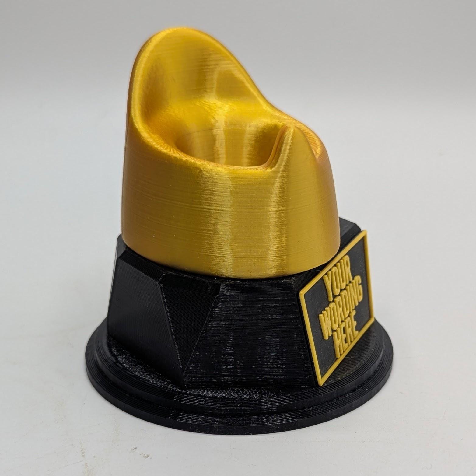 Personalised Potty Trophy, Potty Shape Gift, Potty Mouth Award Gift, Potty Joke Gift, Custom Trophy Award, Novelty Potty Award, Gold Potty