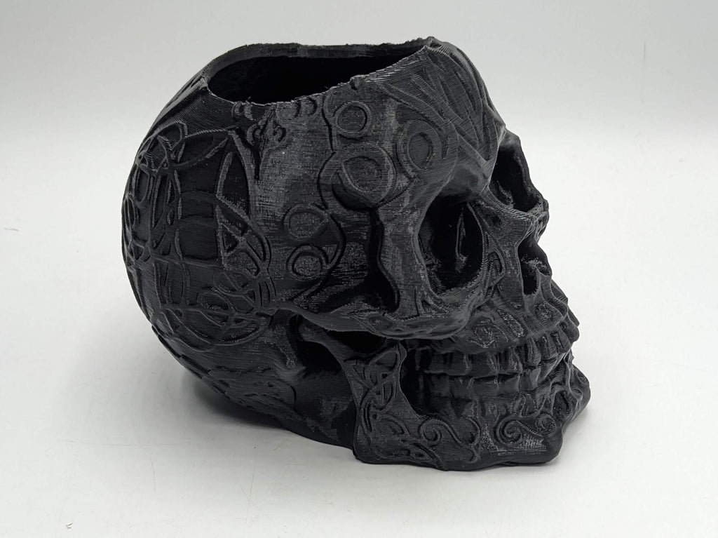Celtic Skull Pen Pot, Skull Desk Tidy, Skull Storage Pot, Celtic Skull Desk, Gothic Pen Pot, Skull Gift, Skull Office Desk Tidy, Halloween