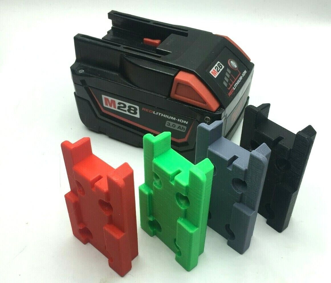 Battery Wall Mini Mount for Milwaukee M28 28v Drill / Powertool Battery Storage / Mini Mount for Milwaukee M28 28v Battery / Tool Mounts