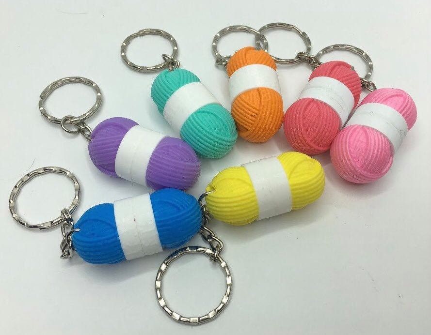 Wool Keyring, Yarn Ball Keyring, Gift for Knitter, Crochet Gift, Knitting Wool, Wool Shaped Gift, Yarn Shaped Gift, Crochet Queen, Knitting