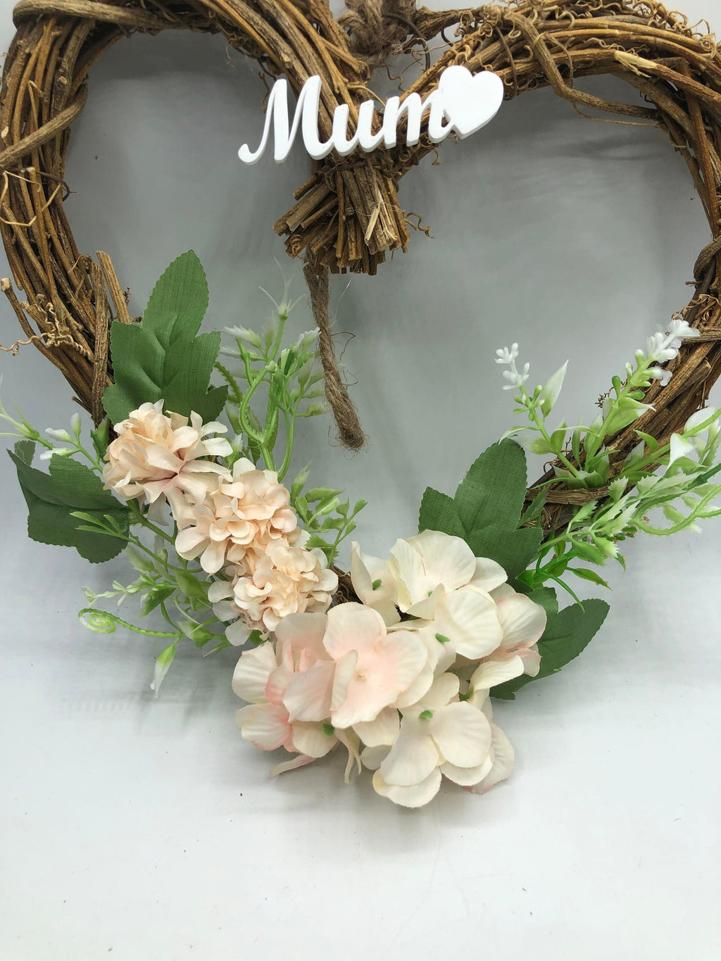 Heart Wreath Hanging Decoration, Beautiful Flower Heart Decoration, Heart Wreath, Carnation & Peony Flowers, Gift for Her, Gift for Friend