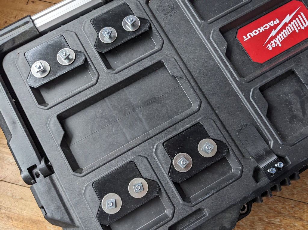 Universal Milwaukee Packout Top Mounting Cleats / Mount Feet Set + Hardware Kit / Milwaukee Packout Mounting / Milwaukee Packout Accessory