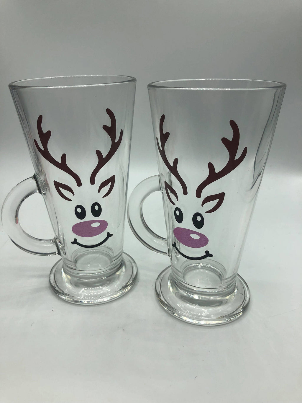 Reindeer Christmas Glass, Reindeer Hot Chocolate Mug, Reindeer Christmas Mug, Christmas Eve Box, Stocking Filler Glass, Christmas Hot Choc