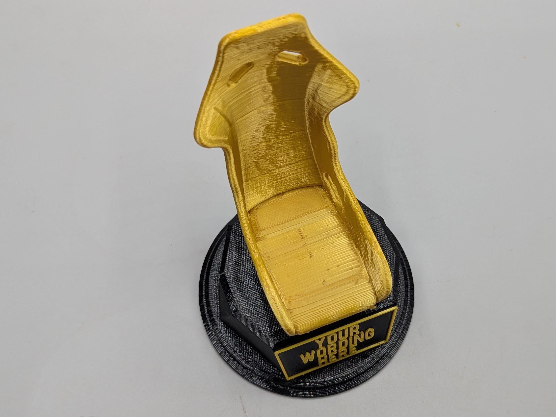 Personalised Racing Seat Trophy, Racing Award Trophy, Gift for Car Racer, Custom Trophy Gift, Stock Car Trophy, Racing Driver Trophy, Car