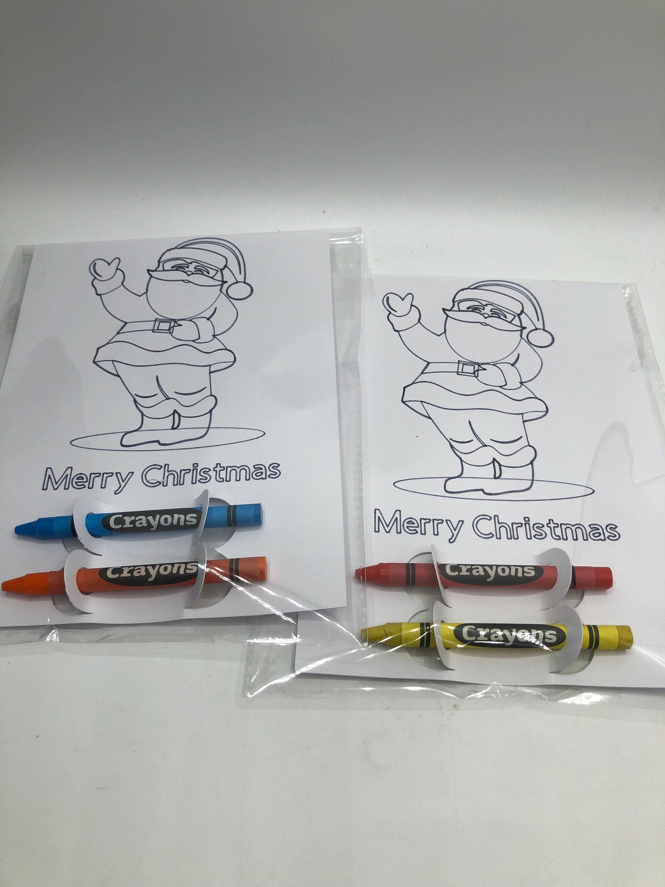 Stocking Filler Colouring & Crayons X2 / Christmas Eve Box Filler / Party Bag Filler / Christmas Colouring Sheet / Gift for Children / Xmas
