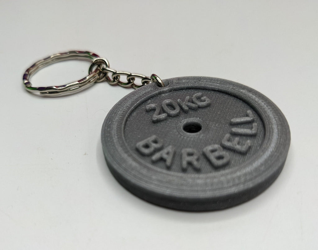 Weight Lifting Plate Keyring / Bag Tag in the shape of 20kg Barbell Weight Plate / Gift for Bodybuilders / Weight Lifter / Gym keyring