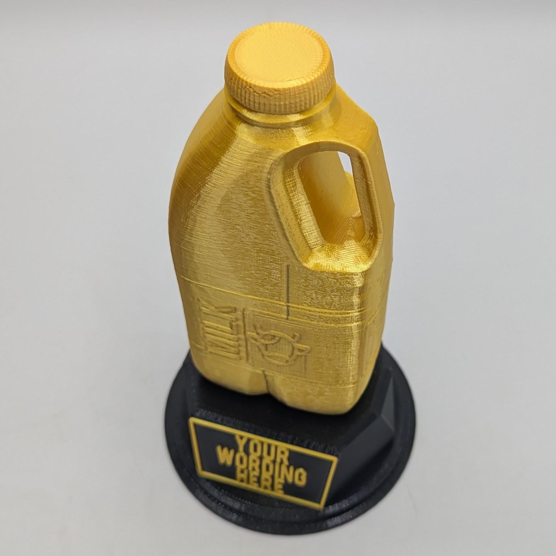 Personalised Milk Trophy, Milk Bottle Shape Gift, Milk Award Gift, Milk Lover Gift, Custom Award, Farmer Trophy Award, Milk Drinker Award