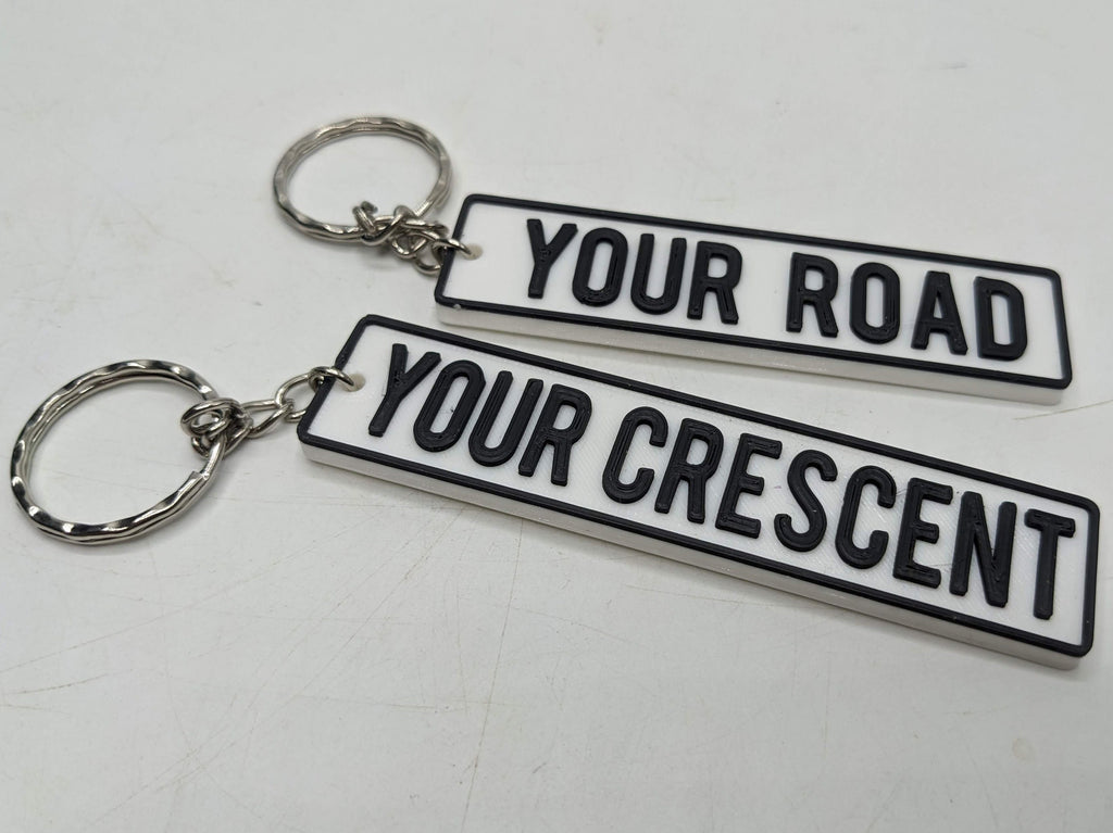 Personalised Street Sign Keyring / Street Road Name Keyring / Personalised Street Sign Keychain / Street Sign Bag Tag / Personalised Keyring