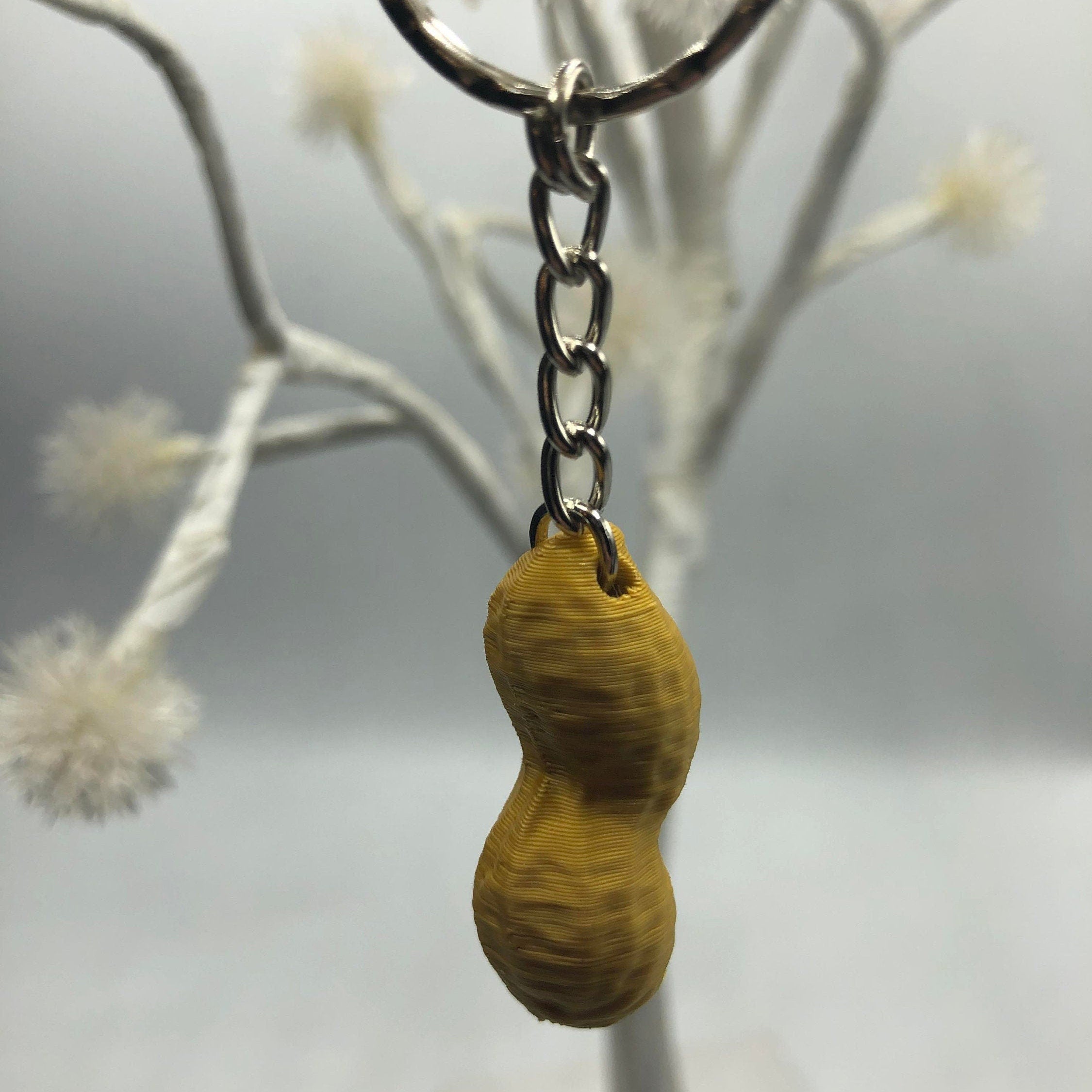 Peanut keyring - Little Peanut Bag Charm / Party Bag Filler / Novelty Peanut Keyring Gift / Peanut Bag Tag / Monkey Nut Keyring / Monkey Nut
