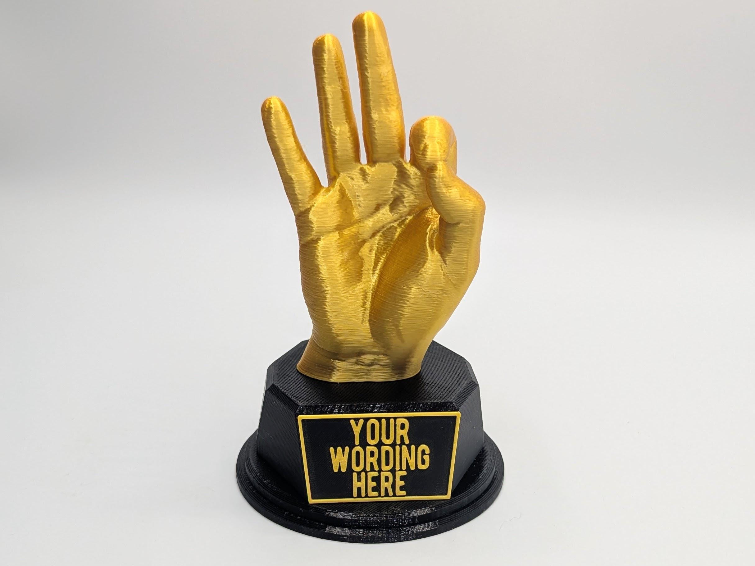 Personalised Ok Trophy, OK Gesture Trophy, Okay Trophy Award, Custom Trophy, Golden Award, Hand Gesture Trophy, Funny Trophy, Office Trophy