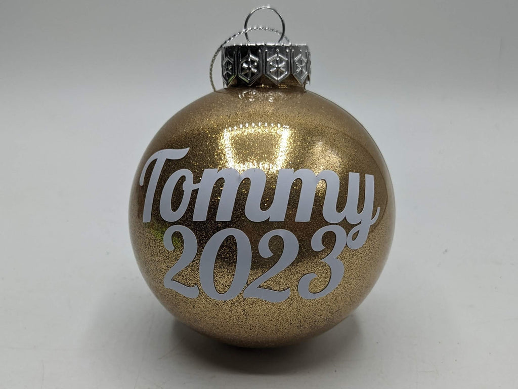 Personalised Glitter Bauble, Name & Date Bauble, Personalised Bauble, Tree Personalised Decor, Personalised Christmas Gift, First Christmas