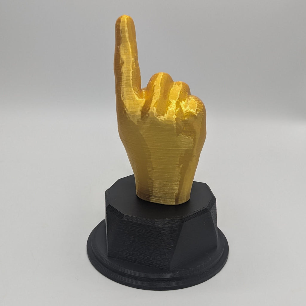 Personalised Pointy Finger Trophy, Finger Trophy, Index Finger Trophy, Joke Finger, Pointing Trophy, Office Award, Gift to friend Joke Award