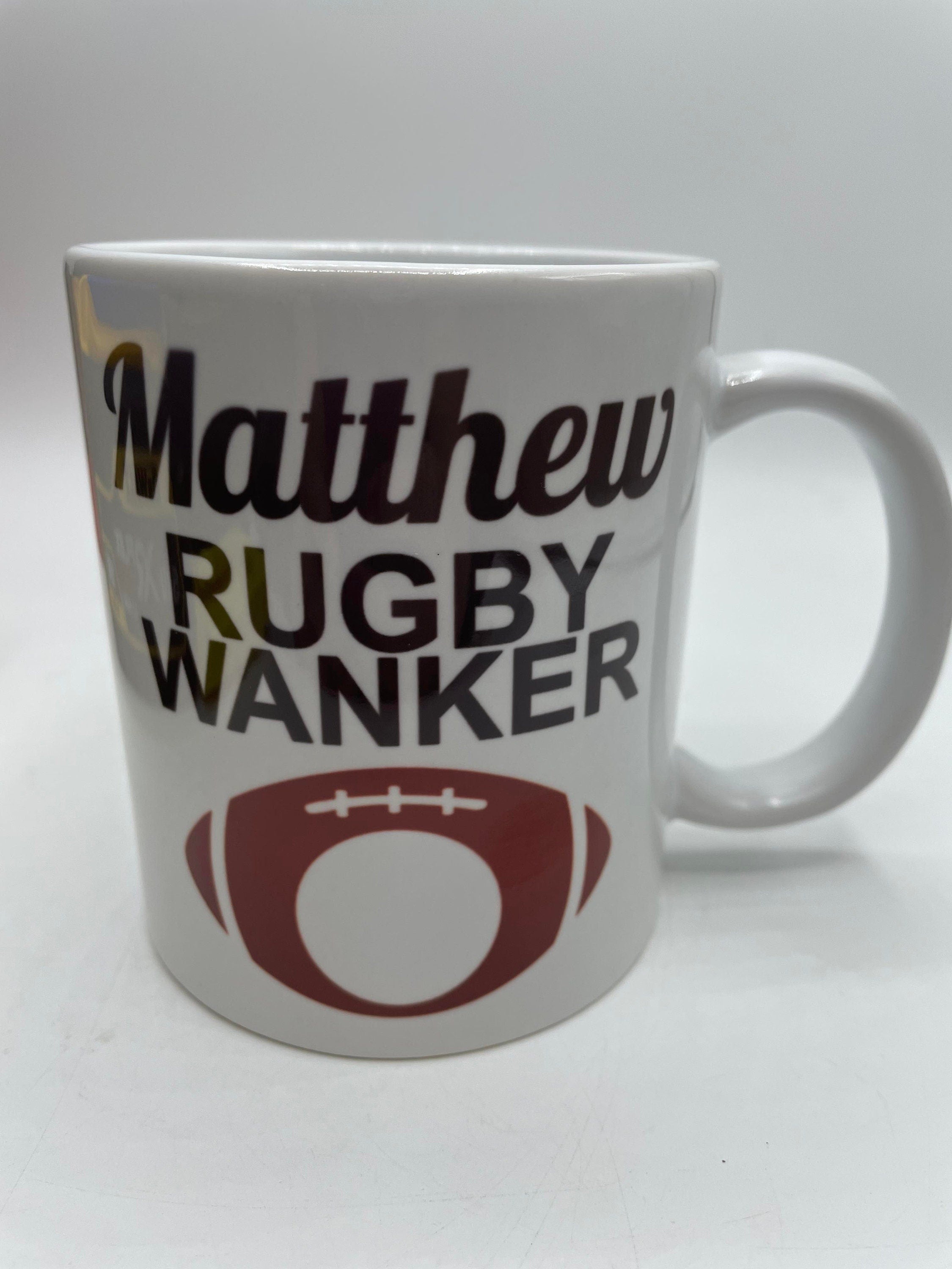 Personalised Rugby Wanker Mug / Gift for Rugby Player / Personalised Rugby Gift / Funny Rugby Mug / Joke Rugby Gift / Rugby Stocking Filler