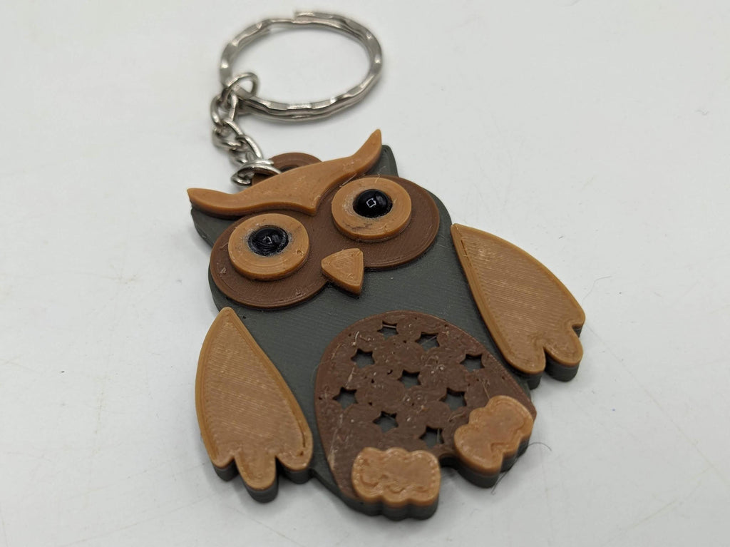 Owl Keyring / Owl Shaped Keychain / Owl Bag Tag Charm / Wildlife Keyring / Under 5 pound / Barn Owl Keychain / Snowy Owl Gift / Owl Gift