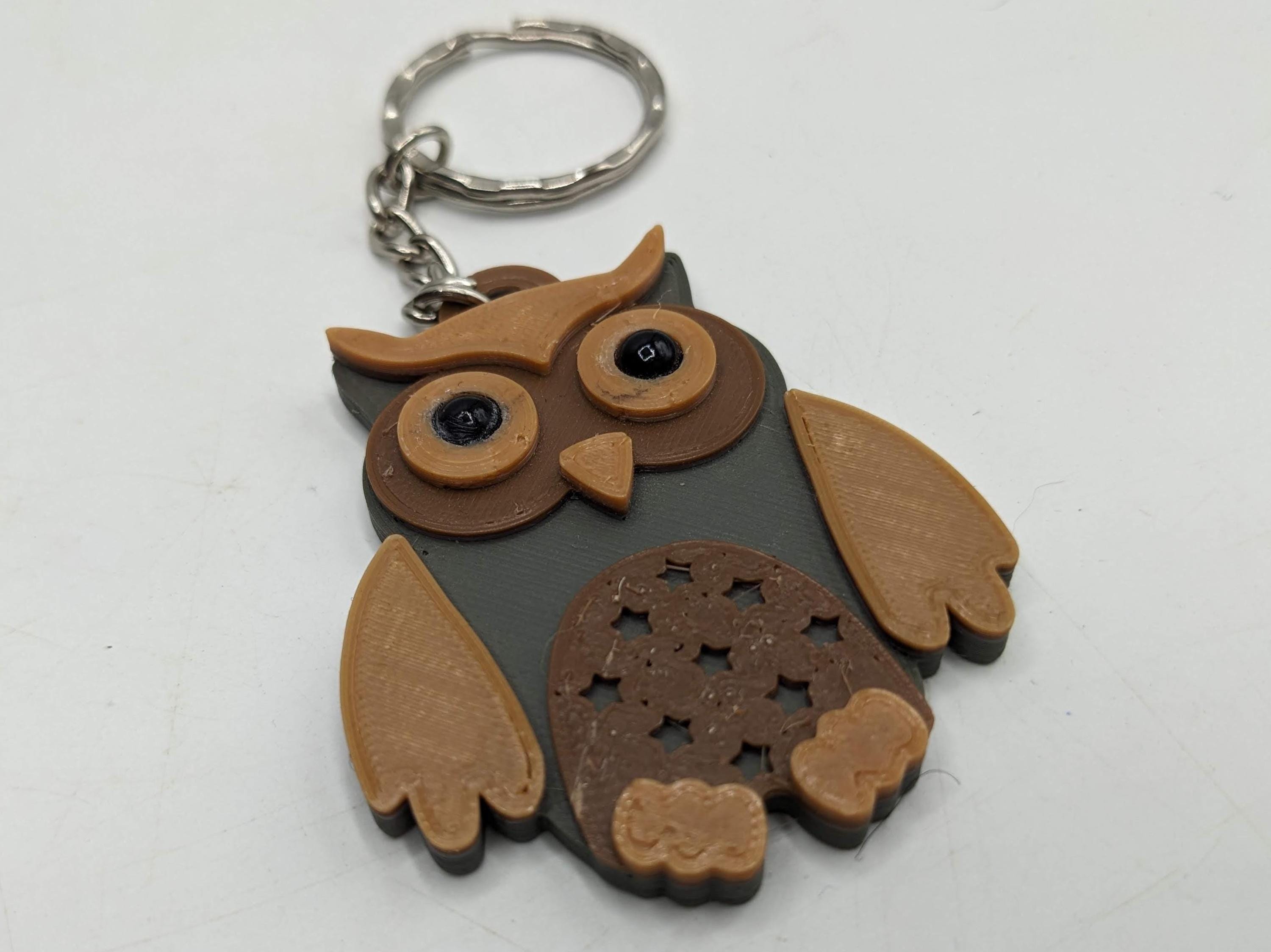 Owl Keyring / Owl Shaped Keychain / Owl Bag Tag Charm / Wildlife Keyring / Under 5 pound / Barn Owl Keychain / Snowy Owl Gift / Owl Gift