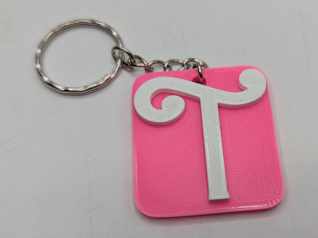 Large Initial Letter Keyrings, Alphabet Keyring, Letter Bag Tag, Initial Bag Charm, Party Bag Gift, Under 5 Pound, 2 Colour Initial Keyring