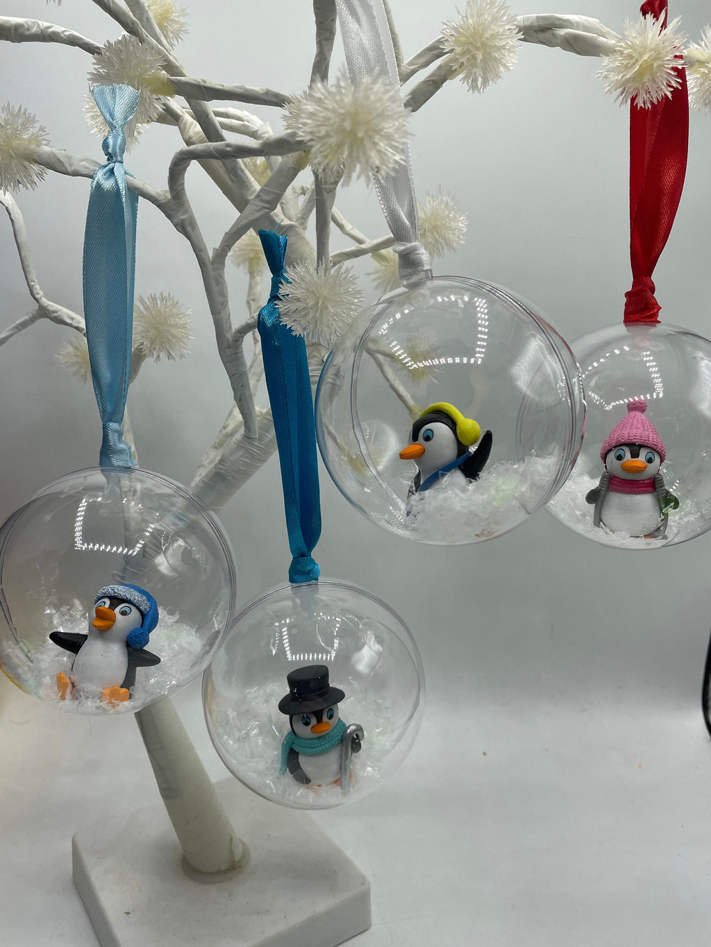 Personalised Penguin Christmas Bauble, Penguin Personalised Decoration, Baby First Christmas Ornament, Penguin Bauble Gift, Memorial Bauble