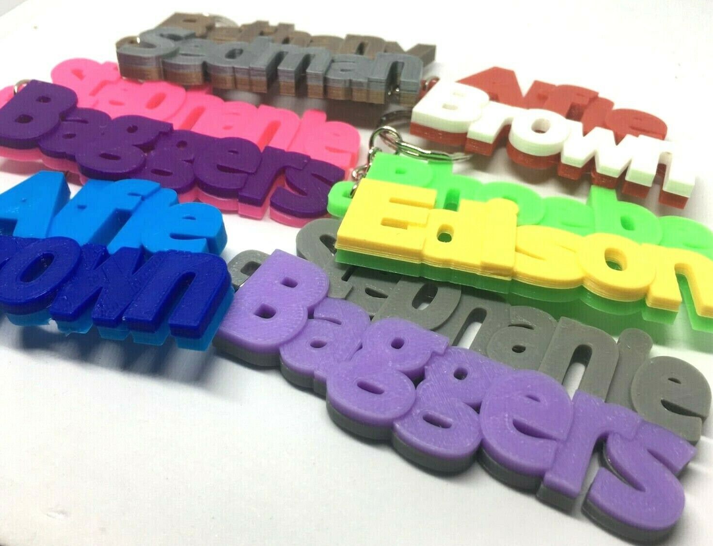 Personalised Name Keyring / Under 5 Pound / School Bag Tag / First Surname Keychain / School Leaver Gift / Personalized Keyring / Party Gift