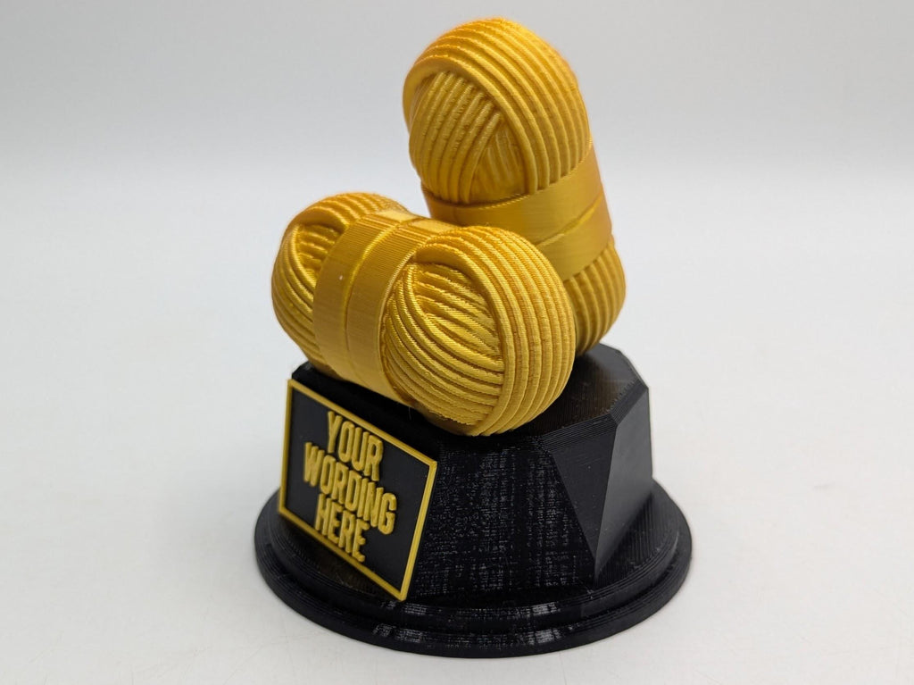 Personalised Knitting Trophy, Personalised Crochet Trophy, Best Knitter Award, Best Crocheter, Custom Wool/Yarn Trophy, Crochet/Knitter Gift