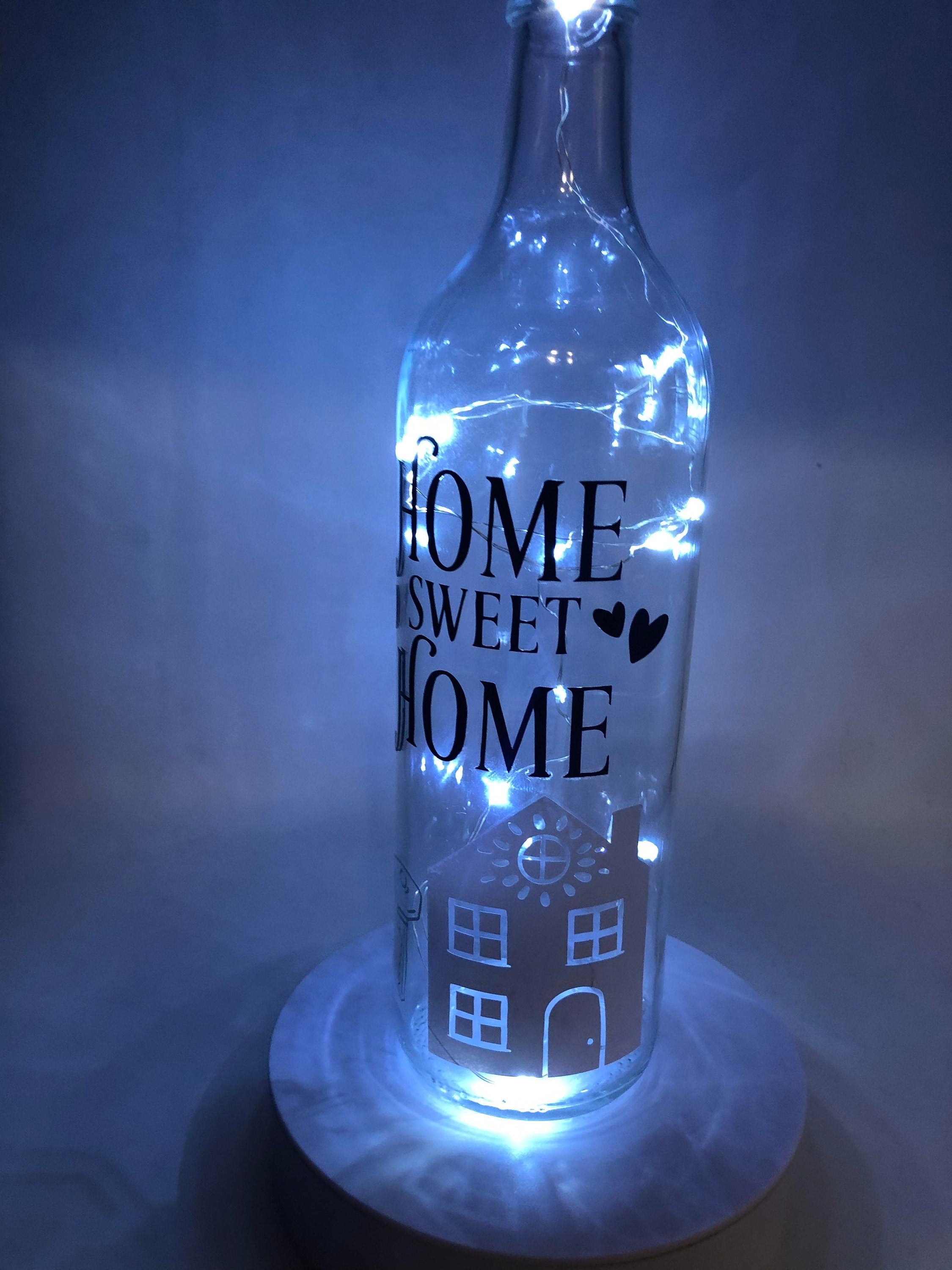 Home Sweet Home Housewarming Gift, Home Decor Gift, Light Up New Home Bottle, First Home Gift, New Home Gift, Christmas Home Gift, House