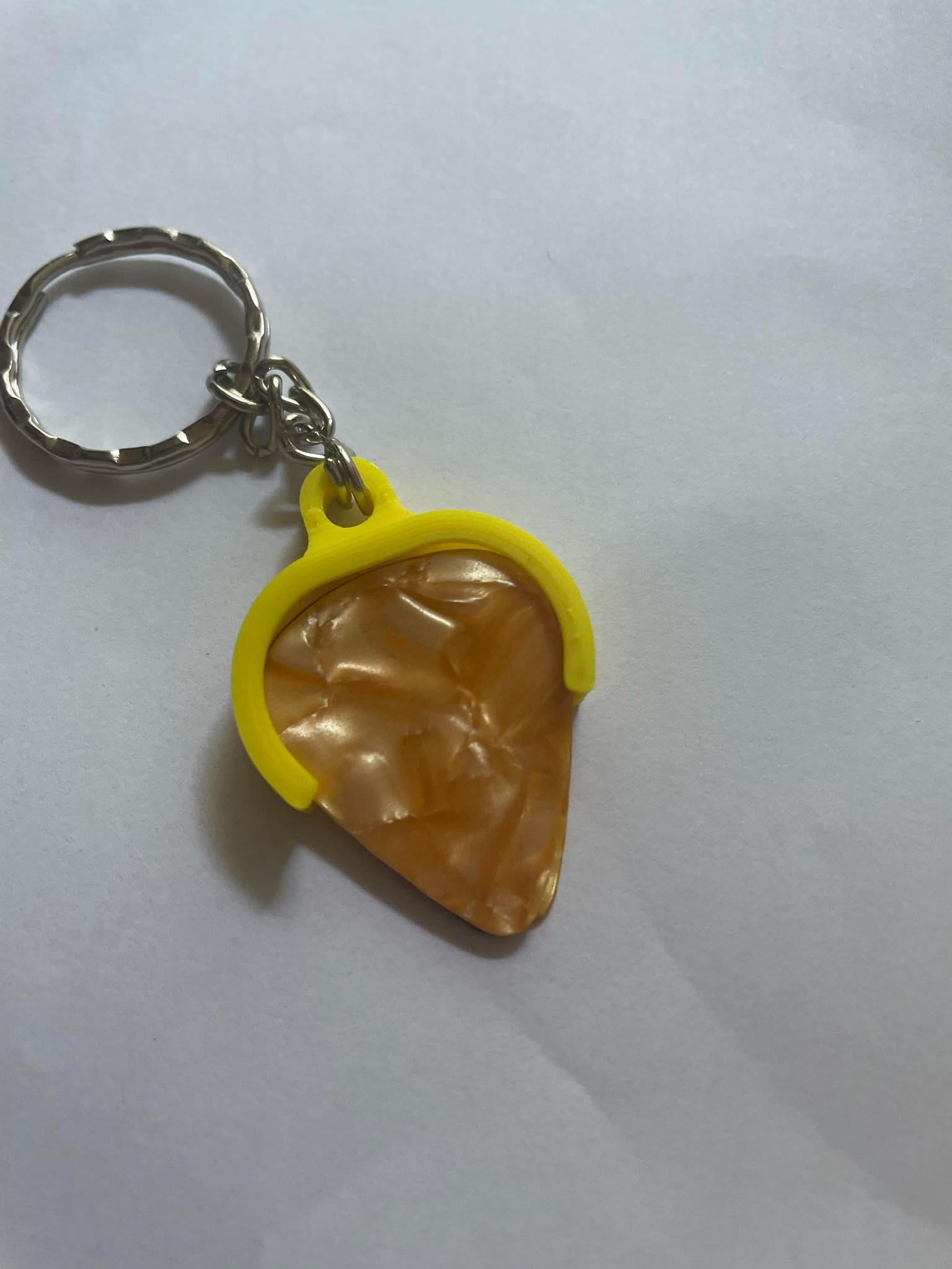 Plectrum Holder Keyring / Guitar Pick Holder Keyring with picks / Guitarist Keyring / Gift for Guitarist / Plectrum Guitar / Guitar Keyring